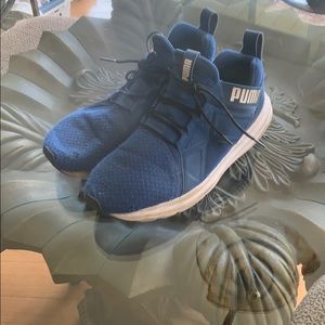 Used puma blue running shoes